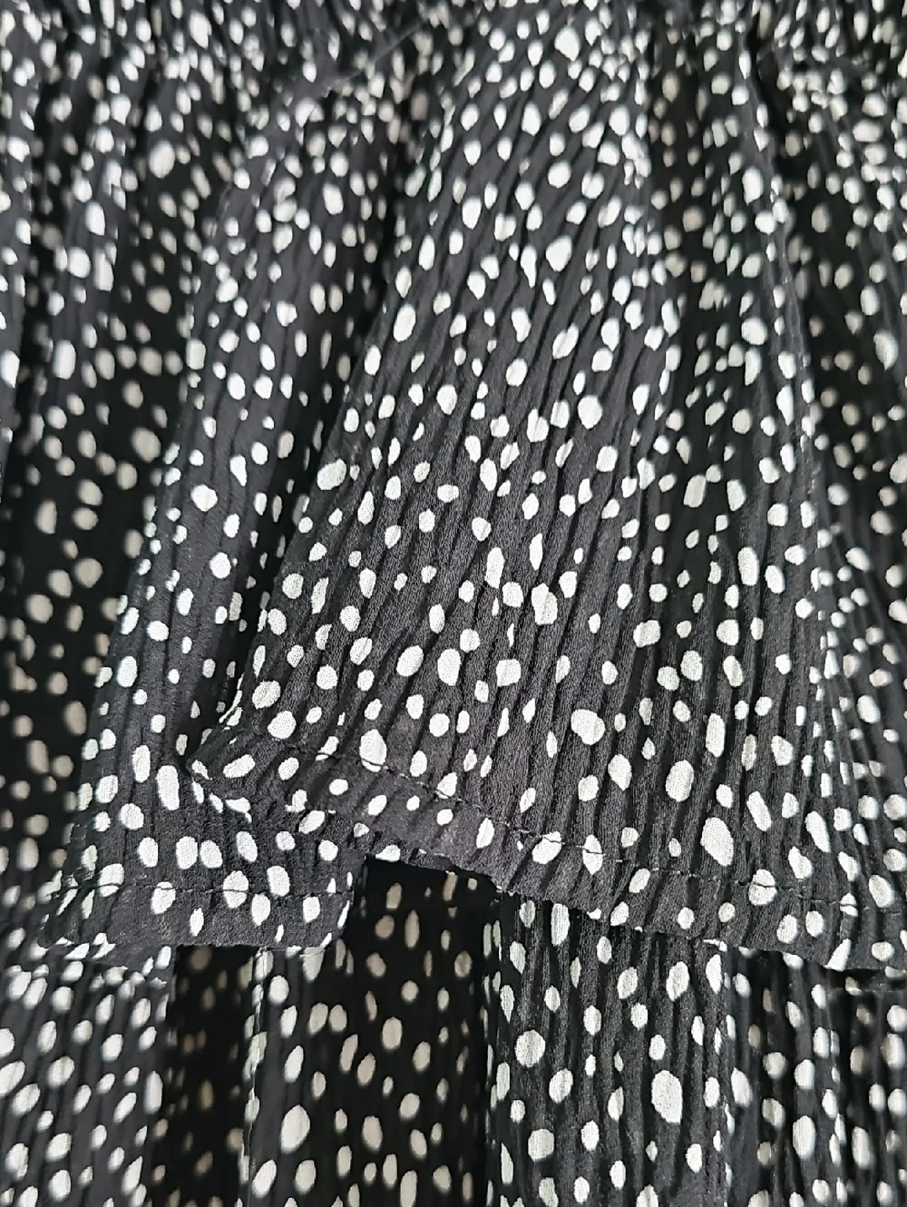 Mustard Seed Black and White Dot Tiered Mini Skirt